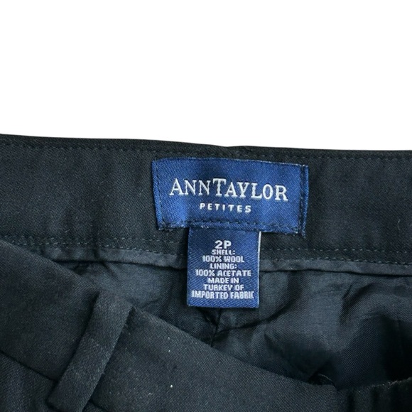 Ann Taylor Petites Classic 100% Wool Black Trousers Women’s Size 2P - Picture 3 of 8